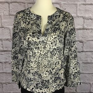 Theory size S Cotton tunic top black and white